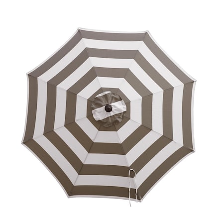 Living Accents 9 ft. Tiltable Tan Stripe Market Umbrella 8014984
